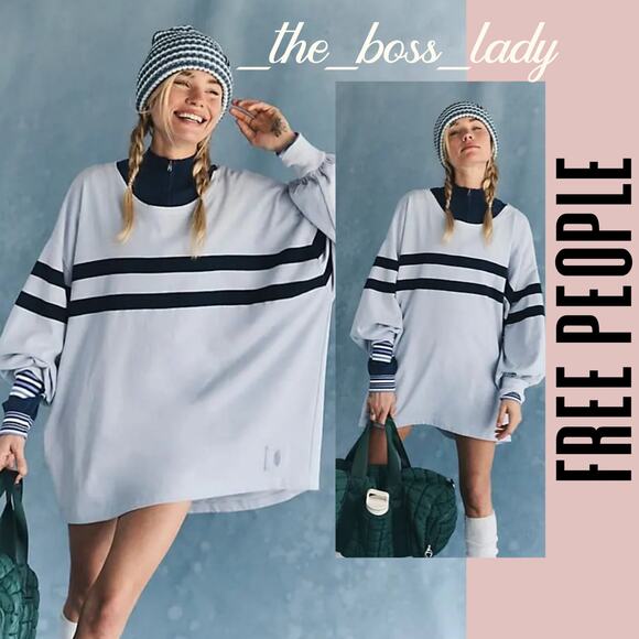 Free People sweatshirt pullover activewear layer casual cozy oversized XL - Picture 1 of 9